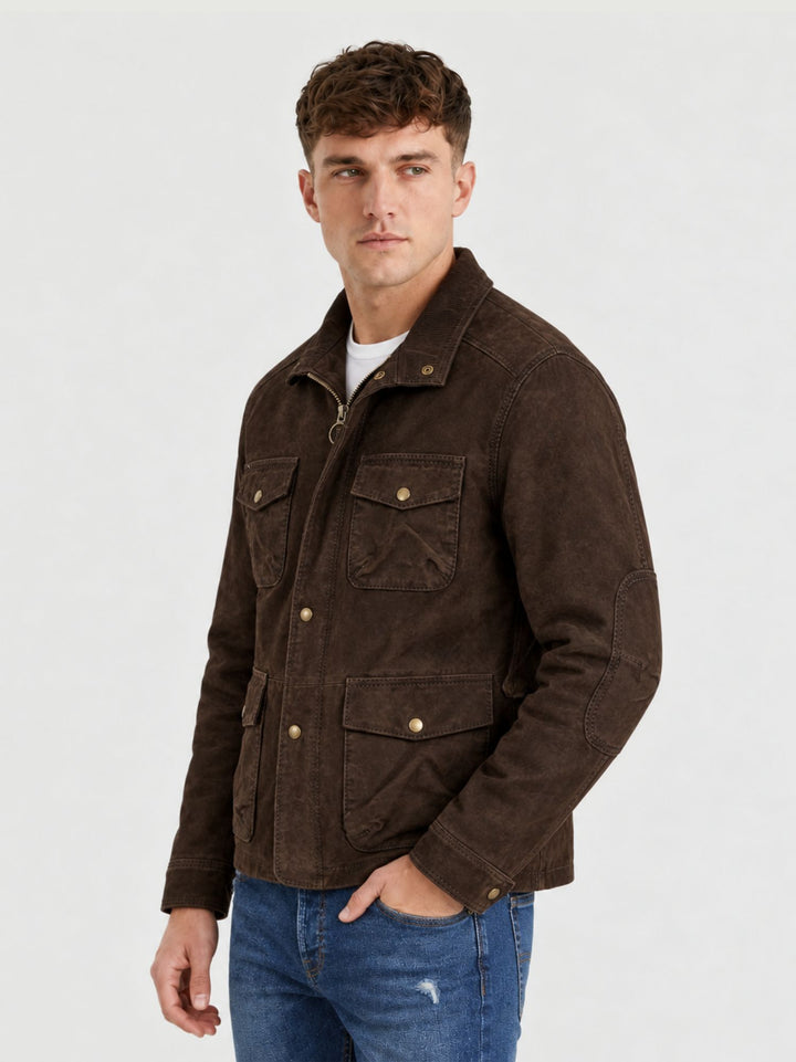 Field Jacket Clermont in camoscio testa di moro CLERMONT 06 JACK LEATHER 