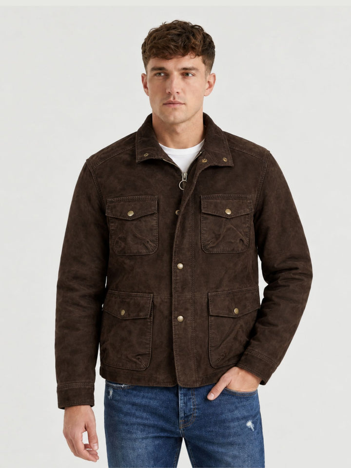 Field Jacket Clermont in camoscio testa di moro CLERMONT 06 JACK LEATHER 
