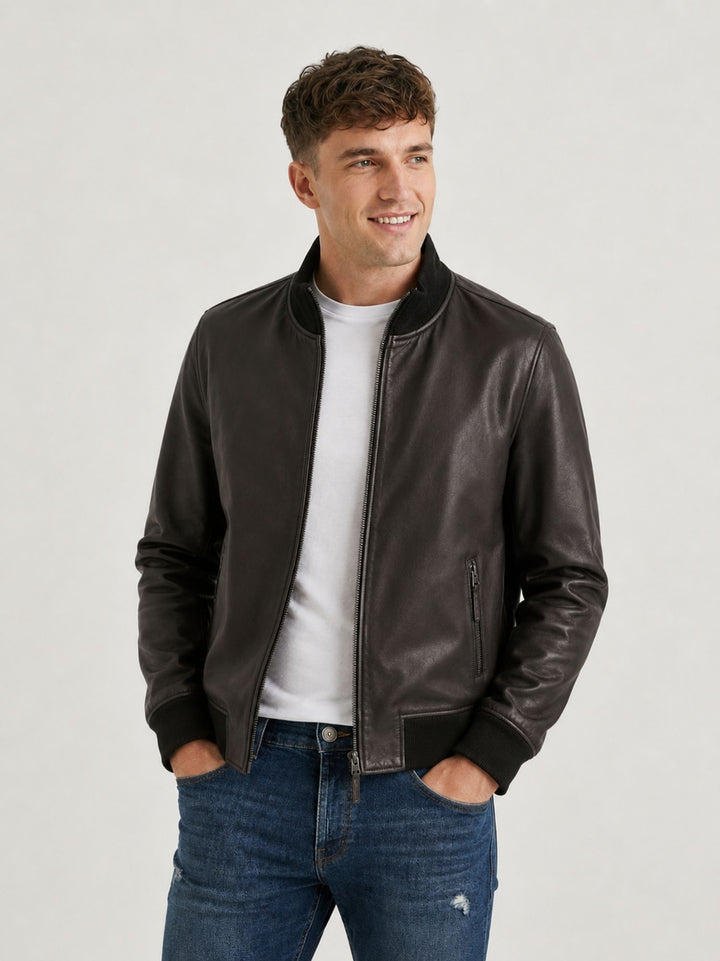 Giacca Derek Seamless reversibile in pelle testa moro DEREK SEAMLESS REV. 06 JACK LEATHER 