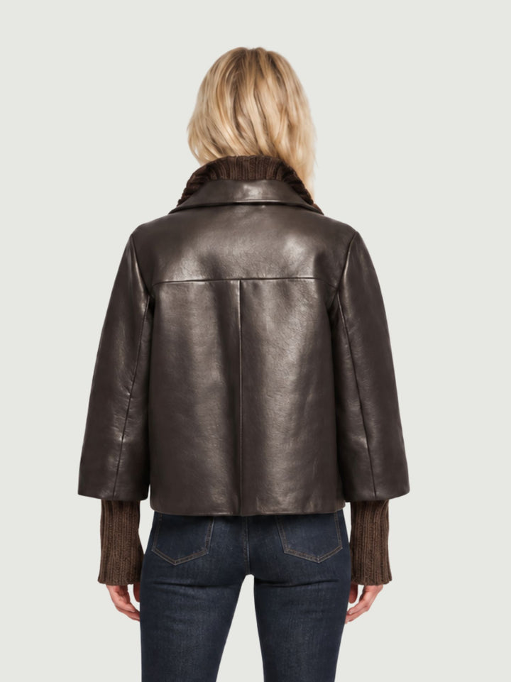 Giacca Gemini in nappa marrone scuro GEMINI 06 JACK LEATHER 