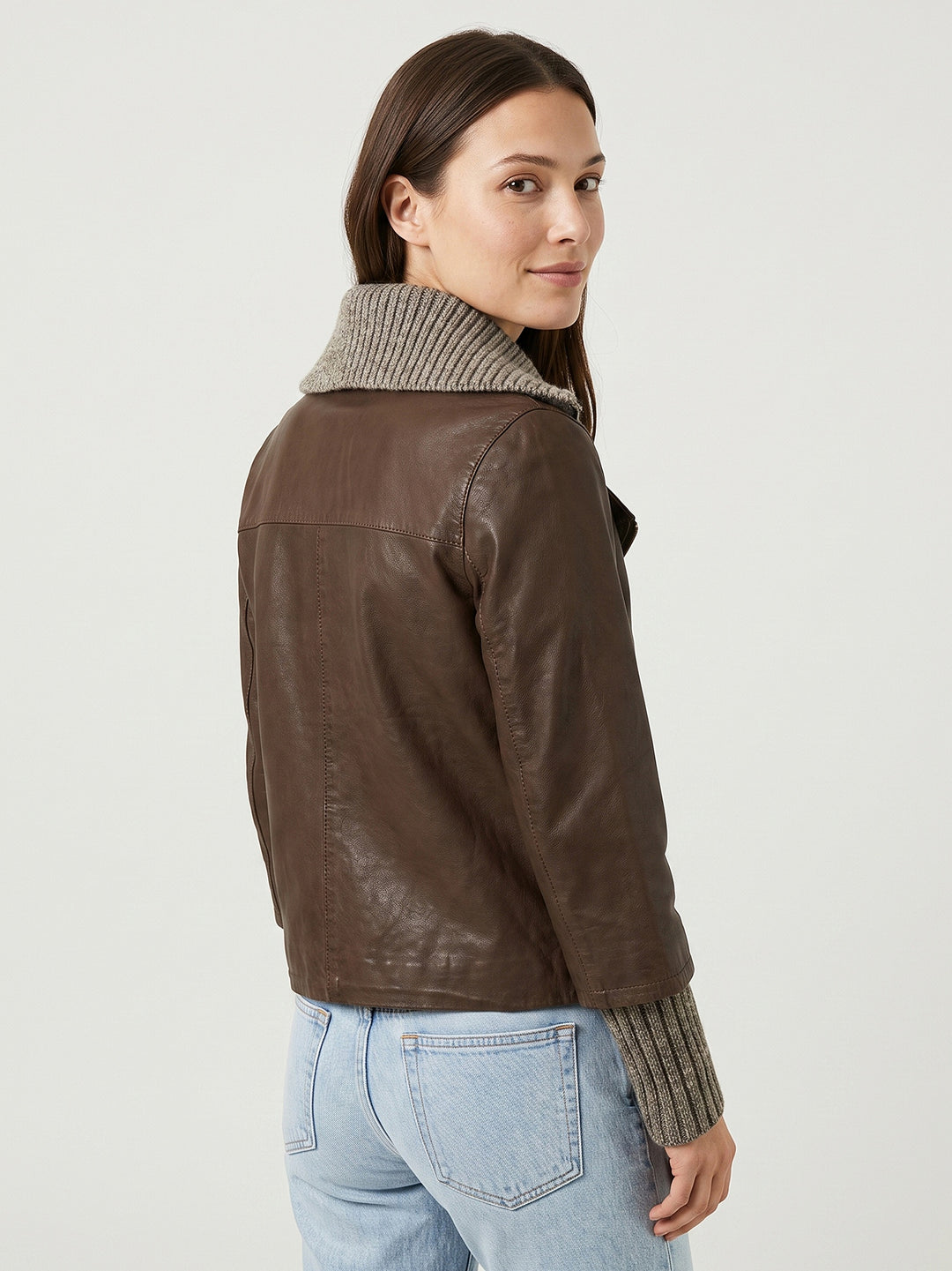 Giacca Gemini in nappa cioccolato GEMINI J31 JACK LEATHER 
