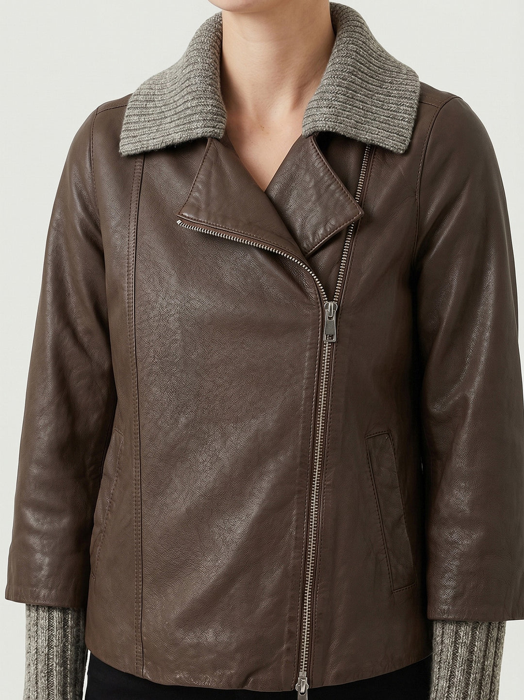 Giacca Gemini in nappa cioccolato GEMINI J31 JACK LEATHER 
