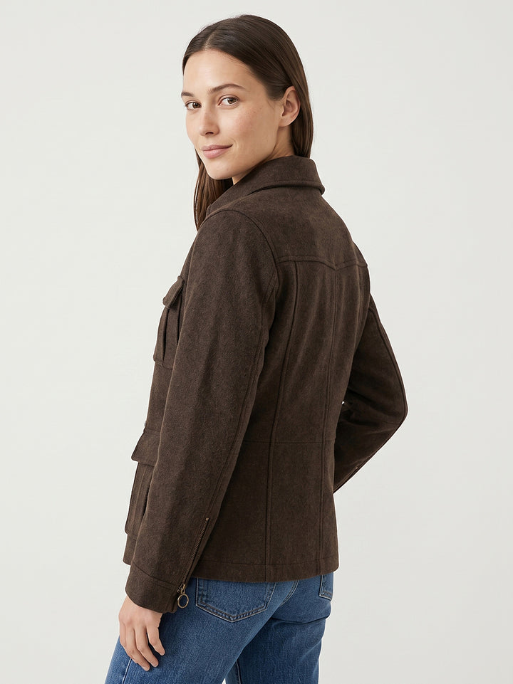 Field Jacket Islay in camoscio testa di moro ISLAY 06 JACK LEATHER 