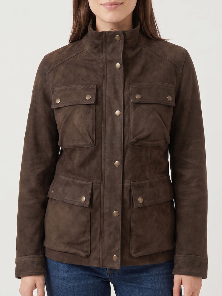 Field Jacket Islay in camoscio testa di moro ISLAY 06 JACK LEATHER 