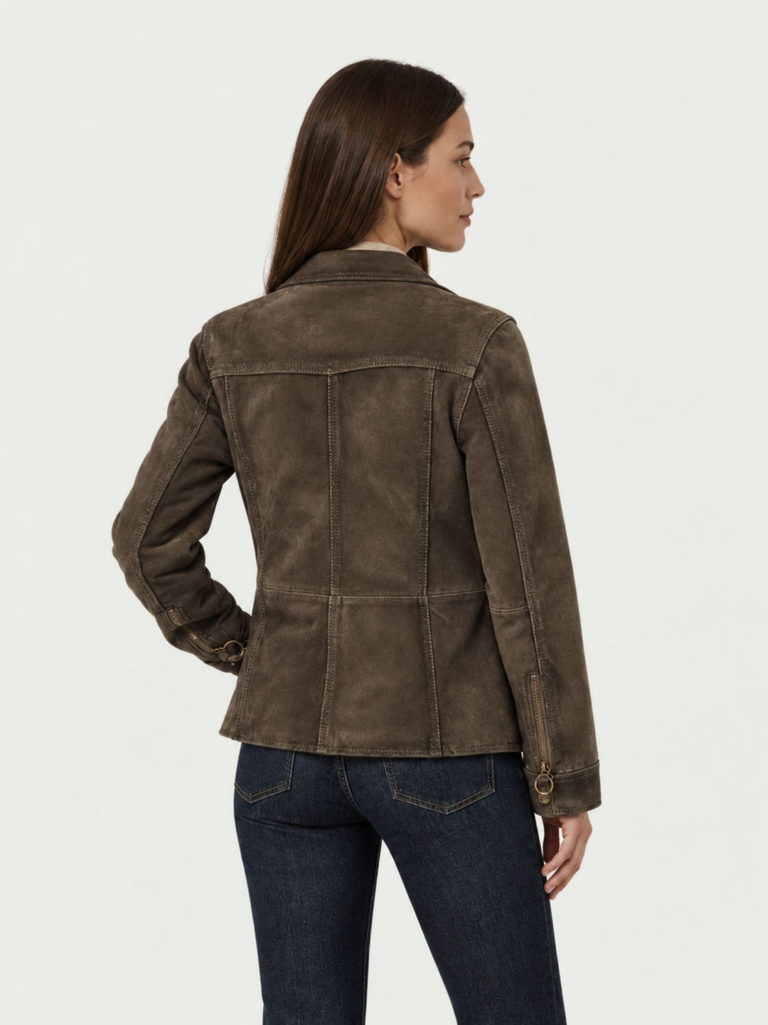 Field Jacket Islay in camoscio verde muschio ISLAY 651 JACK LEATHER 