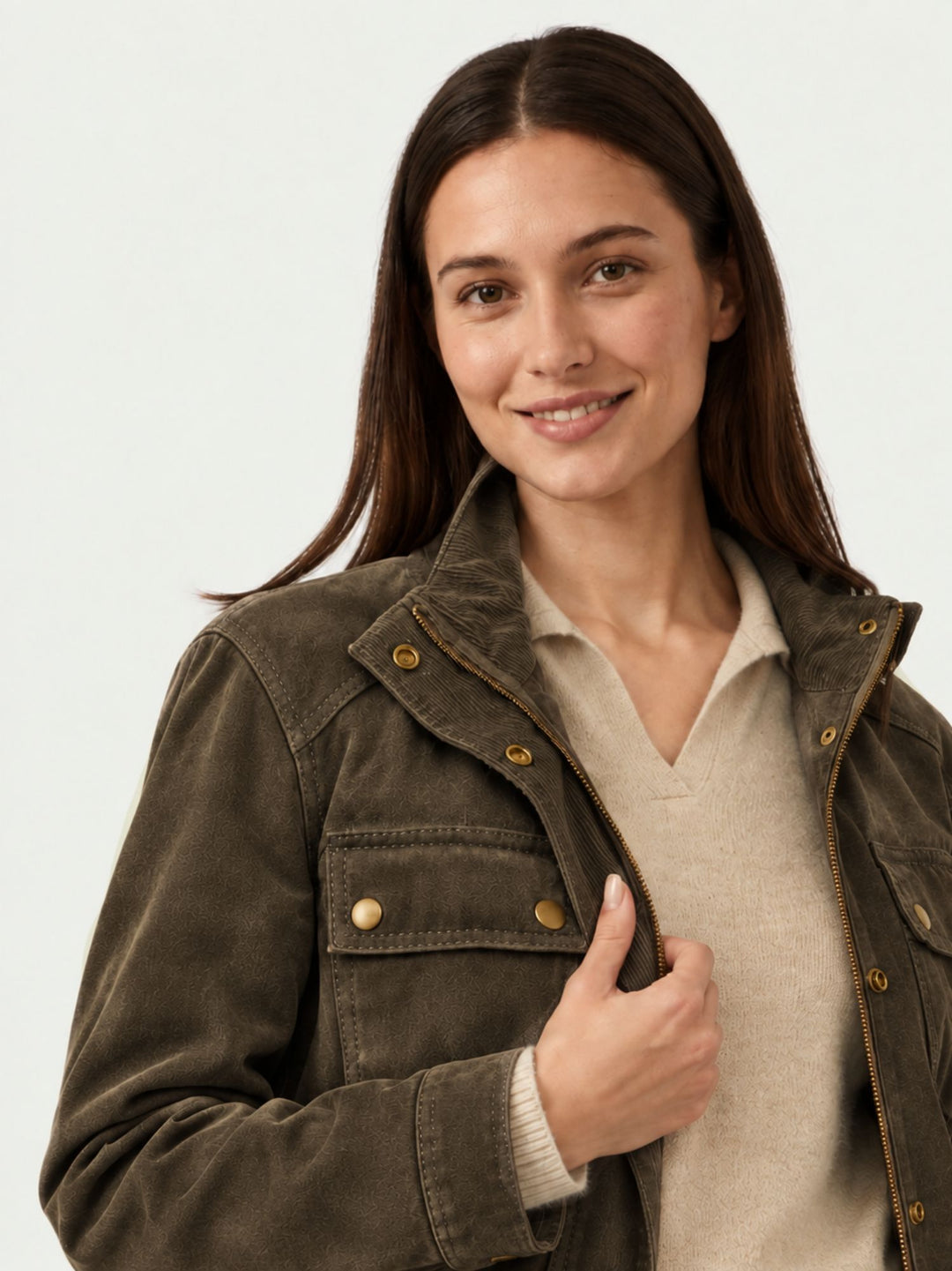Field Jacket Islay in camoscio verde muschio ISLAY 651 JACK LEATHER 