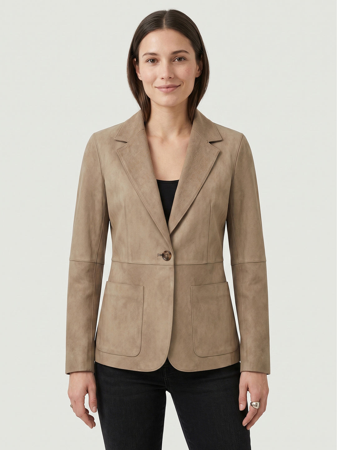 Blazer Lucilla in camoscio beige LUCILLA J33 JACK LEATHER 