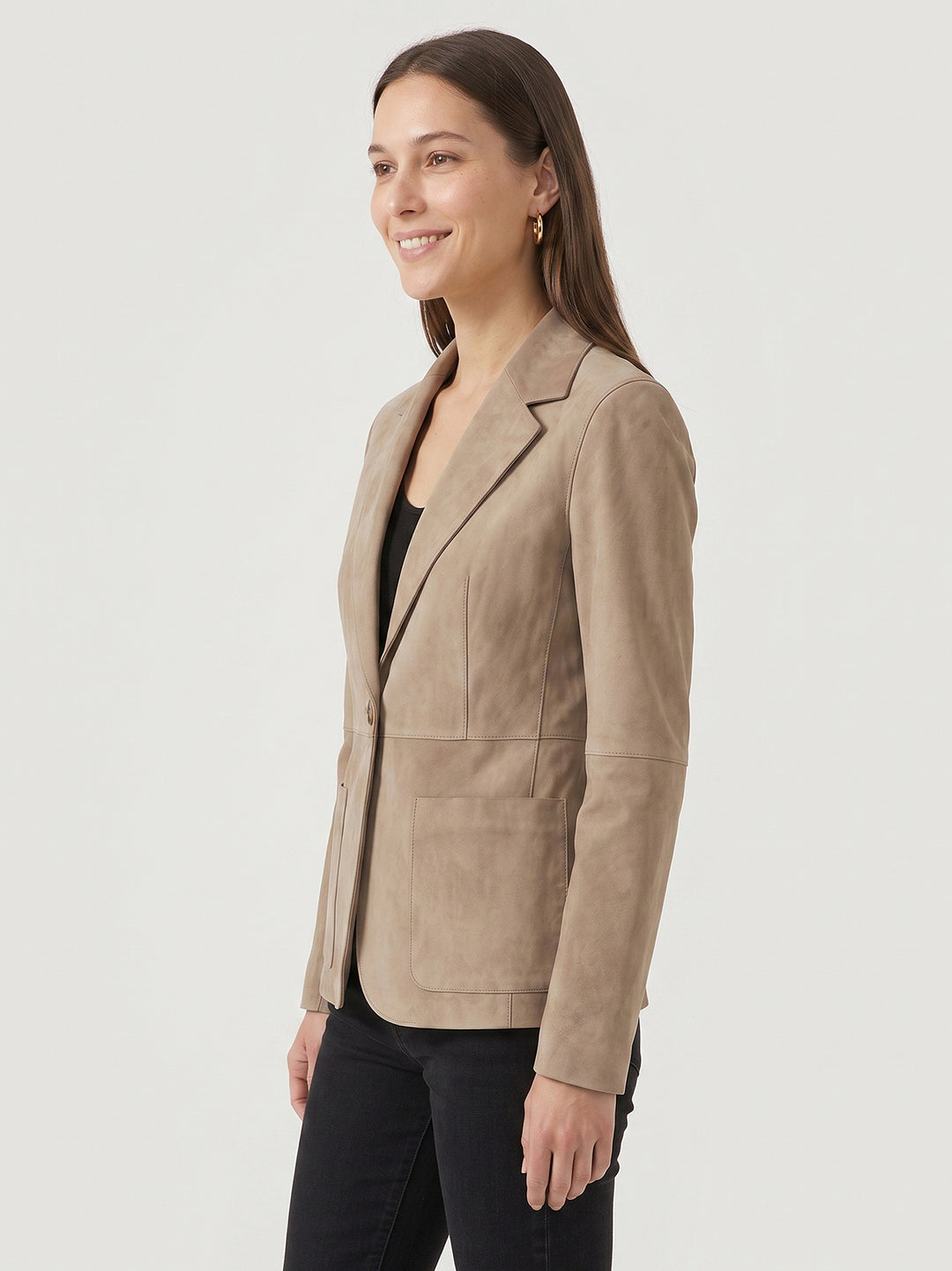 Blazer Lucilla in camoscio beige LUCILLA J33 JACK LEATHER 