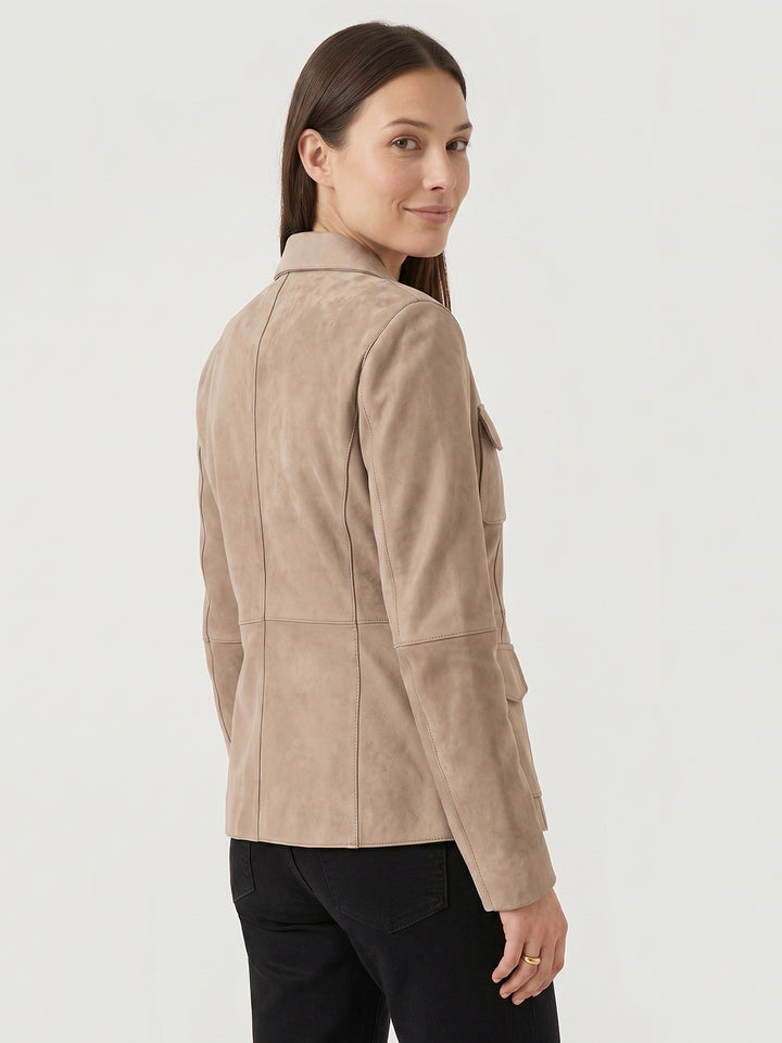 Blazer Lucilla in camoscio beige LUCILLA J33 JACK LEATHER 