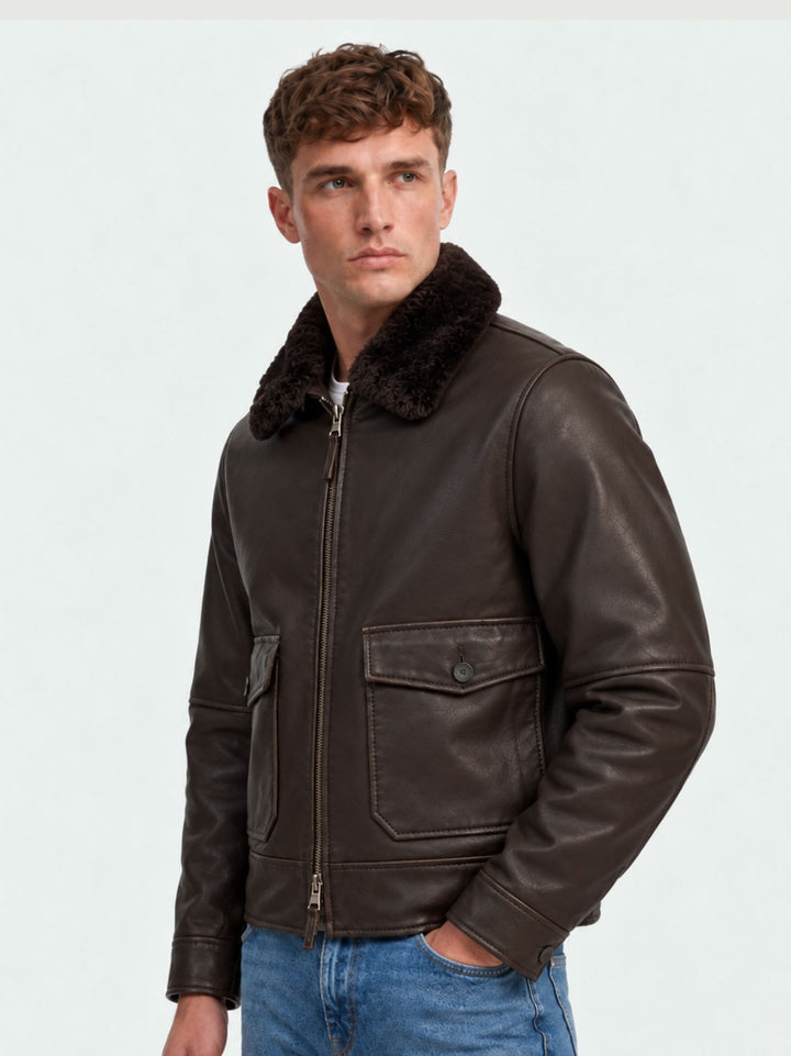 Giubbotto Olimpic in pelle testa di moro OLIMPIC 06 JACK LEATHER 