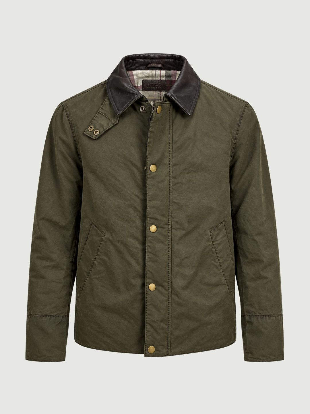 Giacca Romolo in cotone verde militare con applicazioni ROMOLO 705 JACK LEATHER 