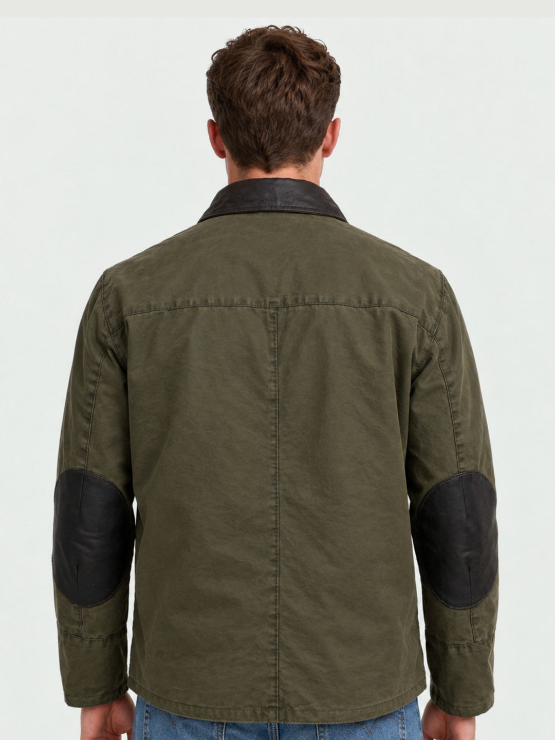 Giacca Romolo in cotone verde militare con applicazioni ROMOLO 705 JACK LEATHER 