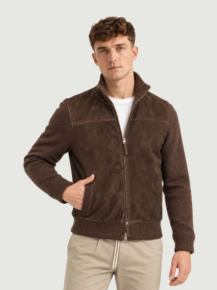 Giubbotto Shinobi in camoscio e maglia testa di moro SHINOBI KNIT 06 JACK LEATHER 