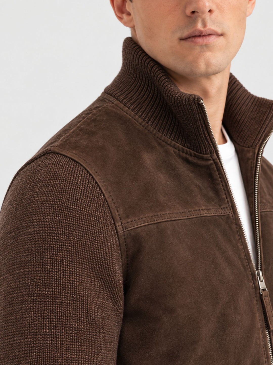 Giubbotto Shinobi in camoscio e maglia testa di moro SHINOBI KNIT 06 JACK LEATHER 