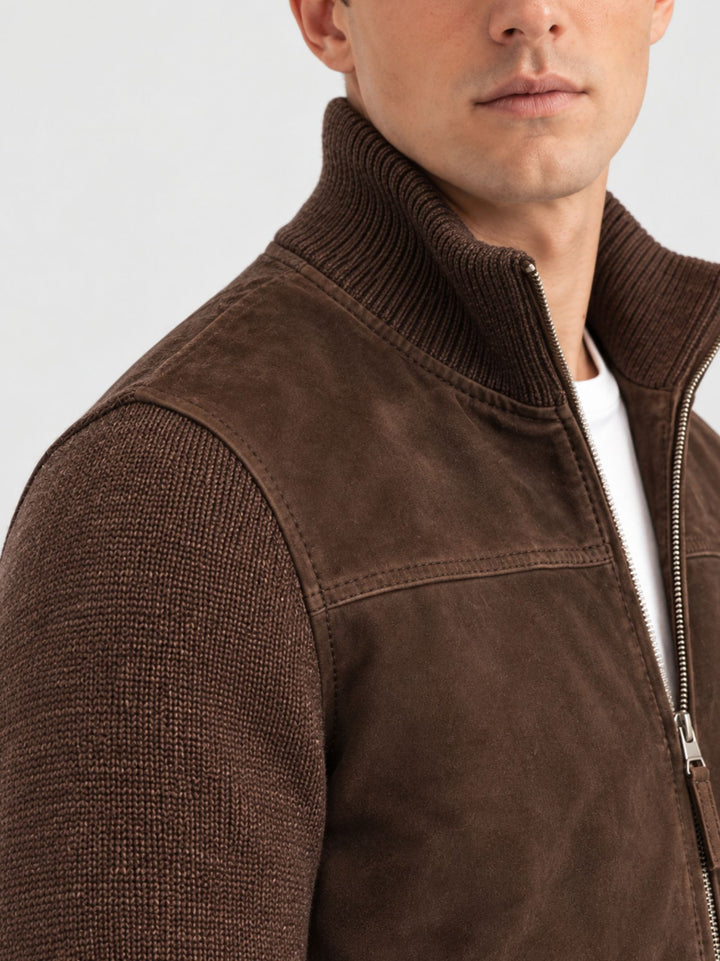 Giubbotto Shinobi in camoscio e maglia testa di moro SHINOBI KNIT 06 JACK LEATHER 