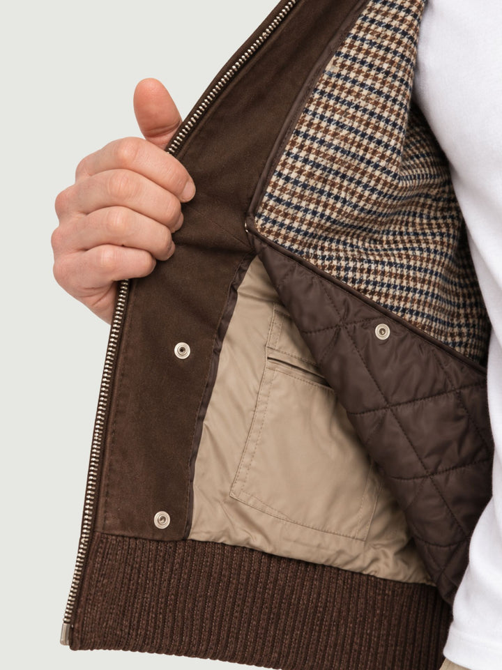 Giubbotto Shinobi in camoscio e maglia testa di moro SHINOBI KNIT 06 JACK LEATHER 