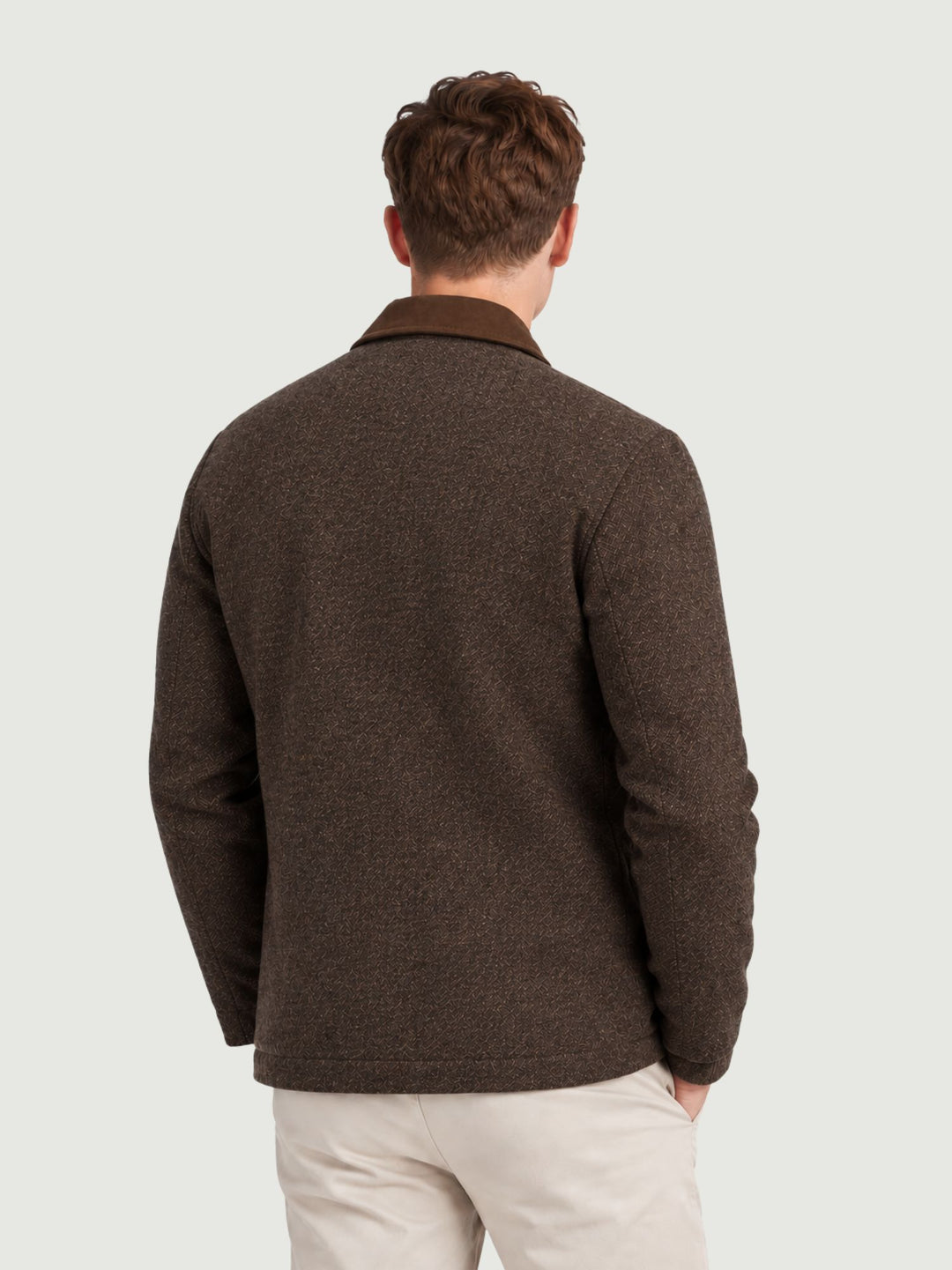 Giacca Workwool in camoscio e tessuto moro WORK WOOL 034 JACK LEATHER 