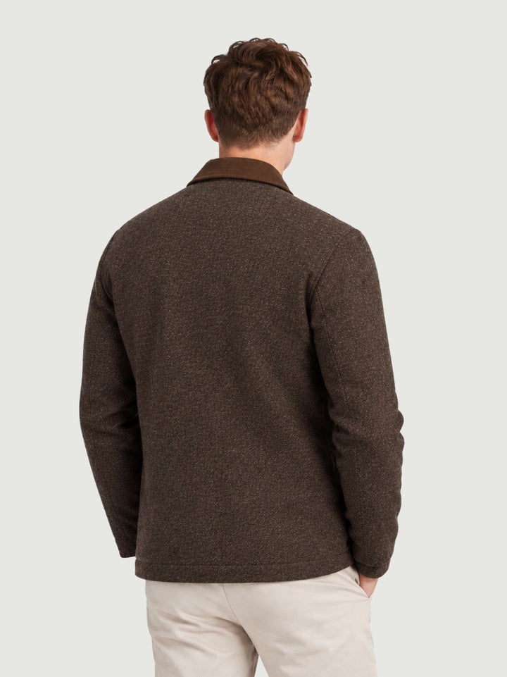 Giacca Workwool in camoscio e tessuto moro WORK WOOL 034 JACK LEATHER 
