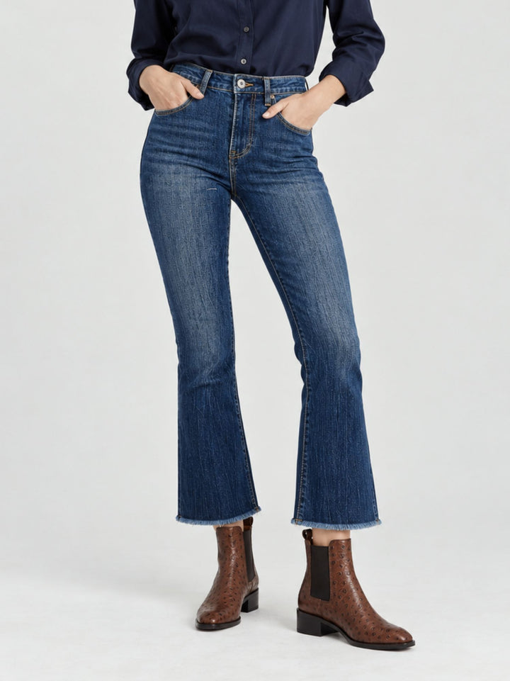 Jeans a trombetta con fondo sfrangiato 1356 DENIM ANDREA MORANDO 