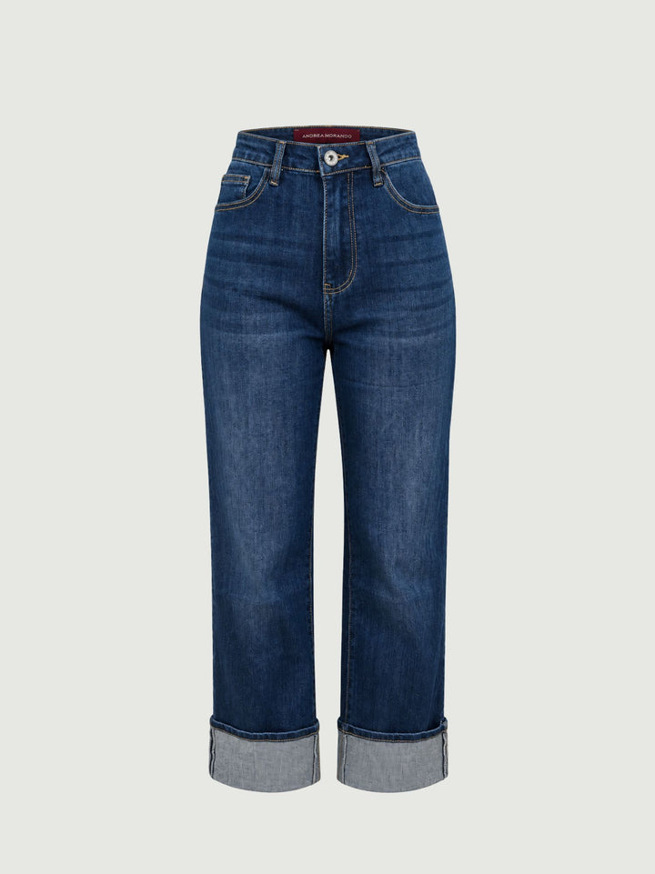 Jeans a palazzo con risvolto 1364 DENIM ANDREA MORANDO 