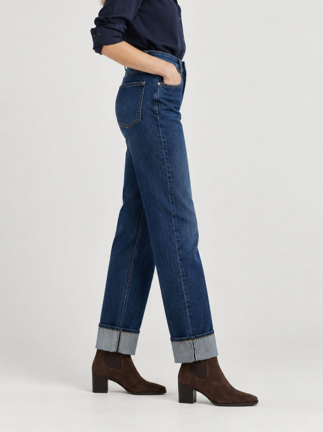 Jeans a palazzo con risvolto 1364 DENIM ANDREA MORANDO 