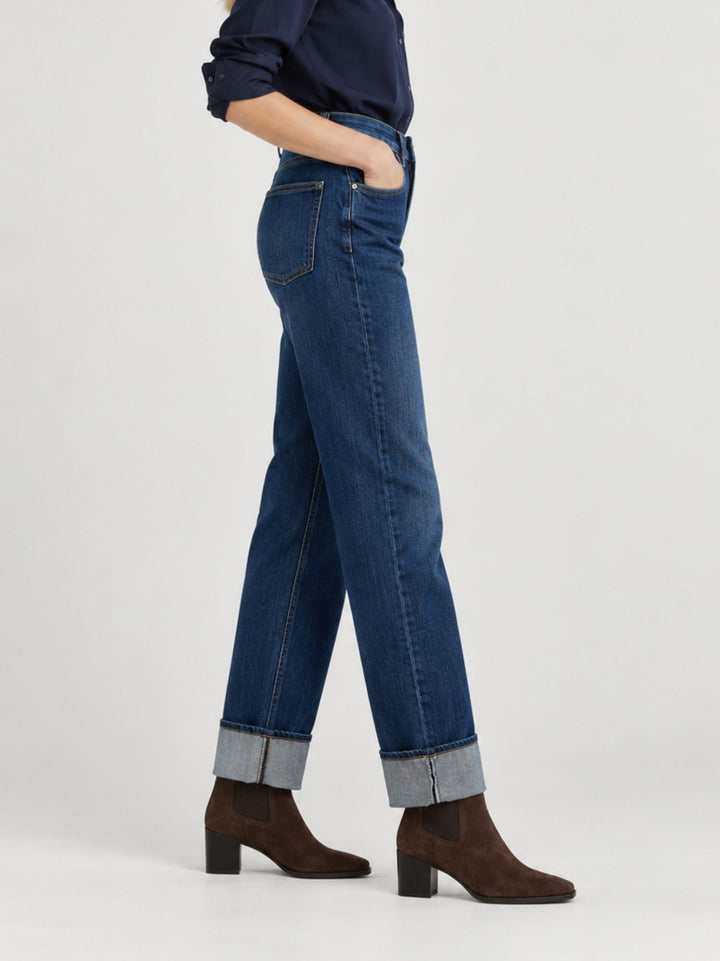 Jeans a palazzo con risvolto 1364 DENIM ANDREA MORANDO 