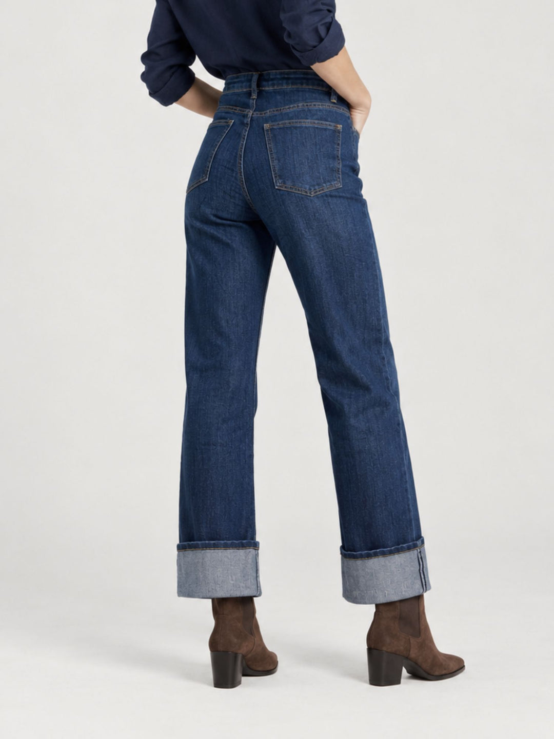 Jeans a palazzo con risvolto 1364 DENIM ANDREA MORANDO 