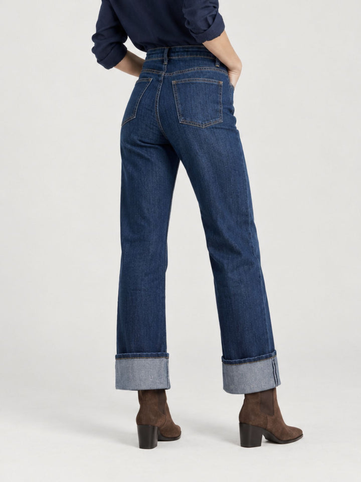 Jeans a palazzo con risvolto 1364 DENIM ANDREA MORANDO 