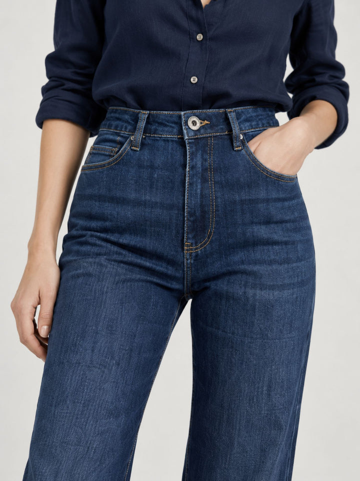 Jeans a palazzo con risvolto 1364 DENIM ANDREA MORANDO 