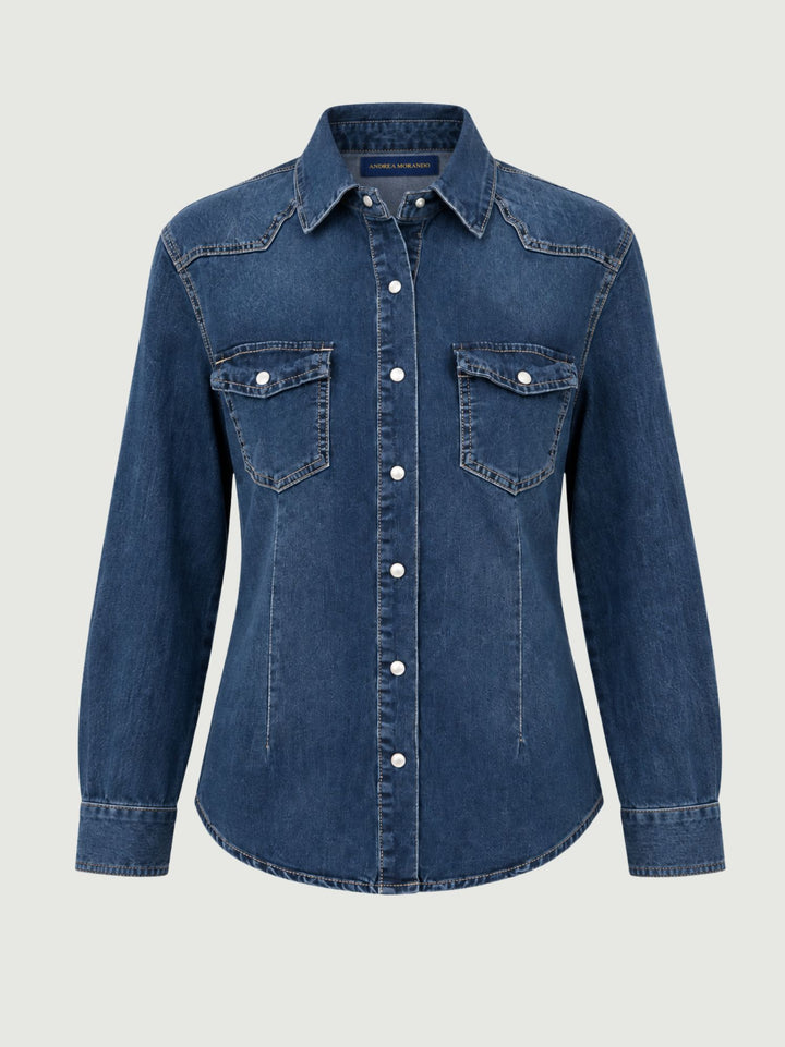 Camicia di jeans in denim medio 67991 DENIM ANDREA MORANDO 