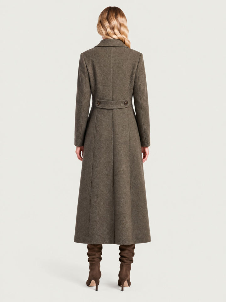 Cappotto doppiopetto in tweed moro 1030CDH100 258 ANDREA MORANDO 