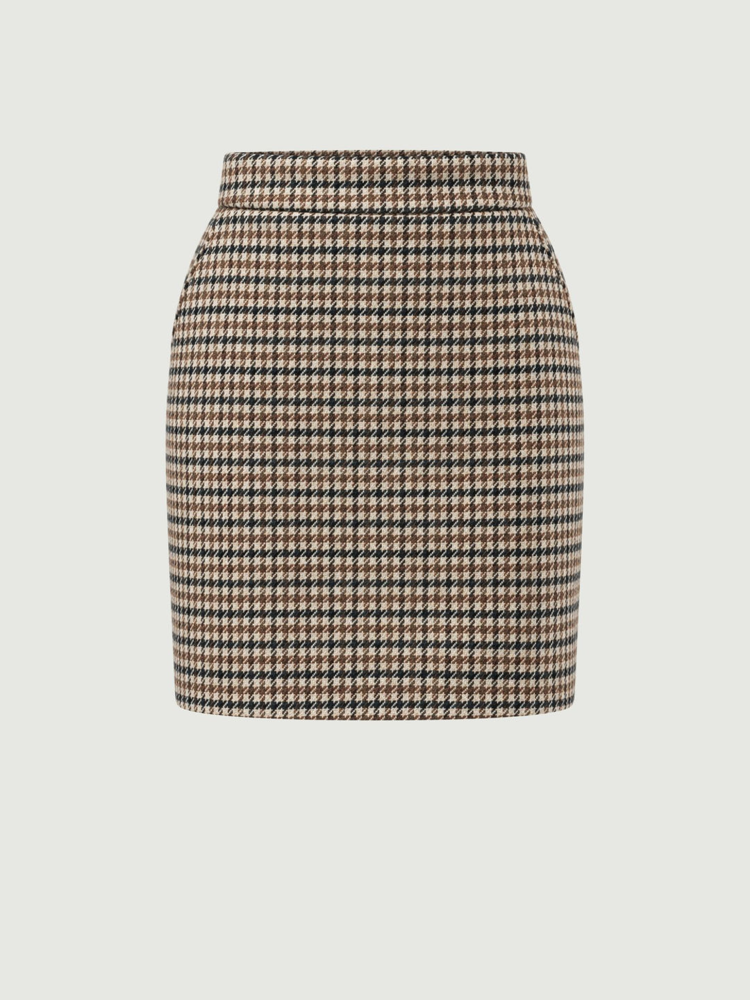 Minigonna pied de poule beige e marrone 6420 4 ANDREA MORANDO 