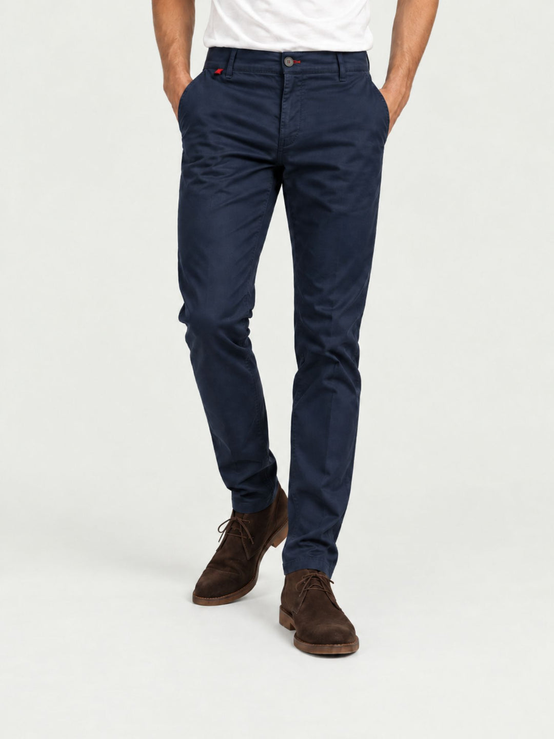 Pantalone chino in cotone navy con dettagli a contrasto 7657TO 111 ANDREA MORANDO 
