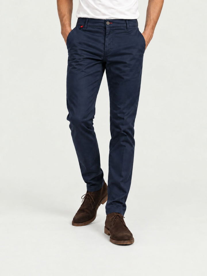 Pantalone chino in cotone navy con dettagli a contrasto 7657TO 111 ANDREA MORANDO 