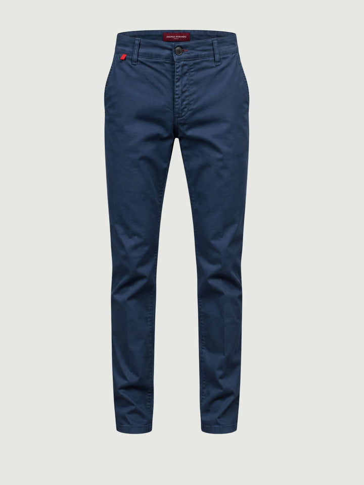 Pantalone chino in cotone navy con dettagli a contrasto 7657TO 111 ANDREA MORANDO 