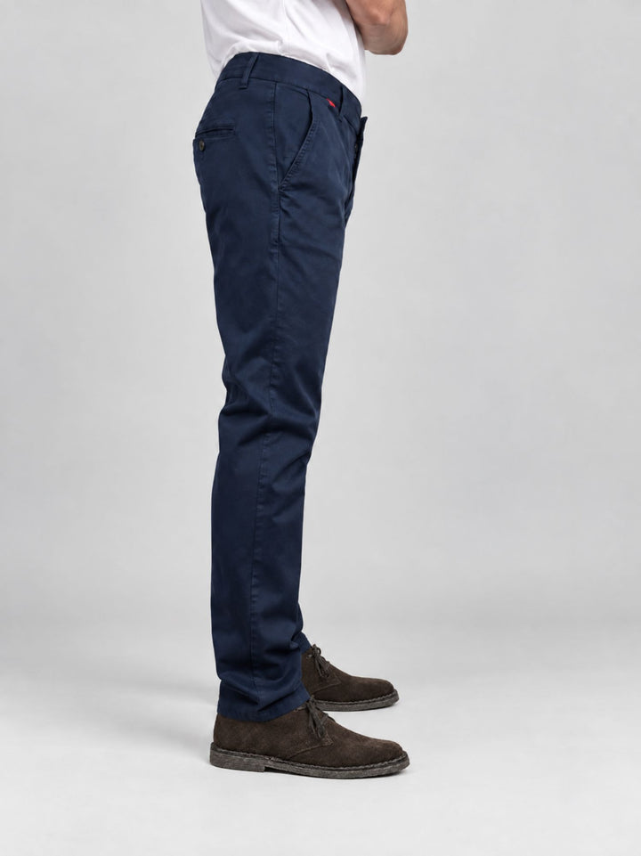 Pantalone chino in cotone navy con dettagli a contrasto 7657TO 111 ANDREA MORANDO 