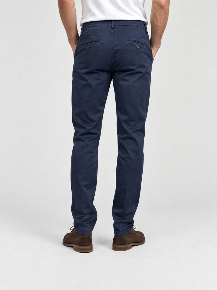 Pantalone chino in cotone navy con dettagli a contrasto 7657TO 111 ANDREA MORANDO 