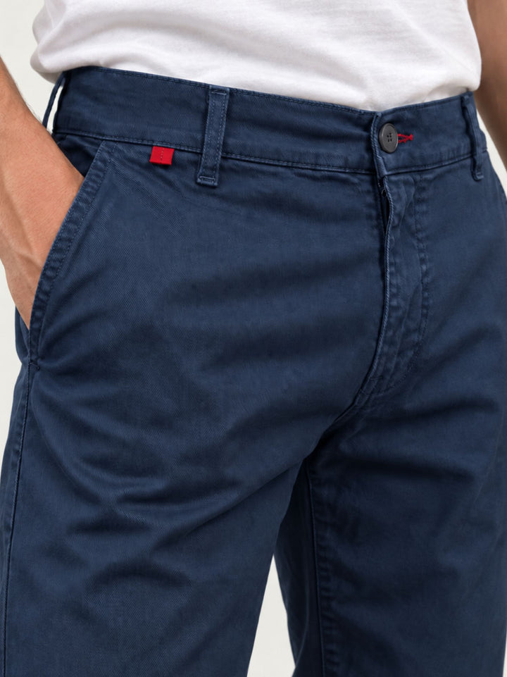 Pantalone chino in cotone navy con dettagli a contrasto 7657TO 111 ANDREA MORANDO 