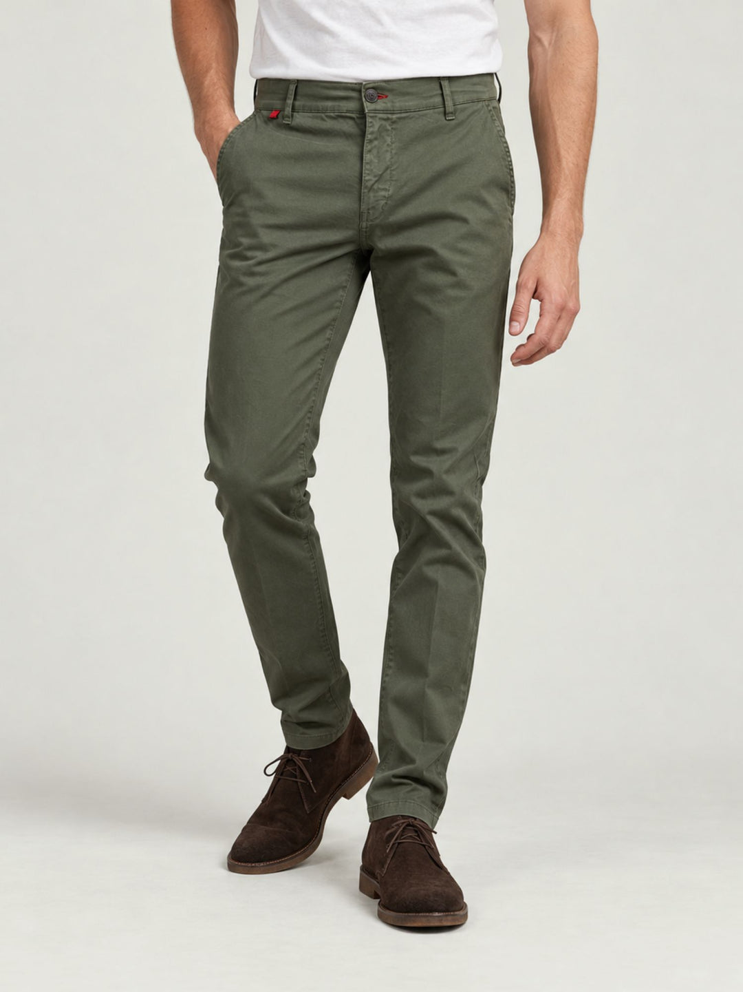 Pantalone chino in cotone salvia con dettagli a contrasto 7657TO E265 ANDREA MORANDO 