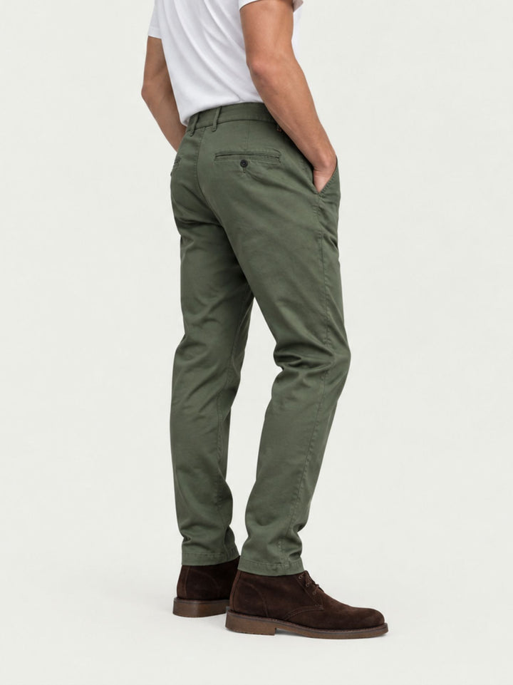 Pantalone chino in cotone salvia con dettagli a contrasto 7657TO E265 ANDREA MORANDO 