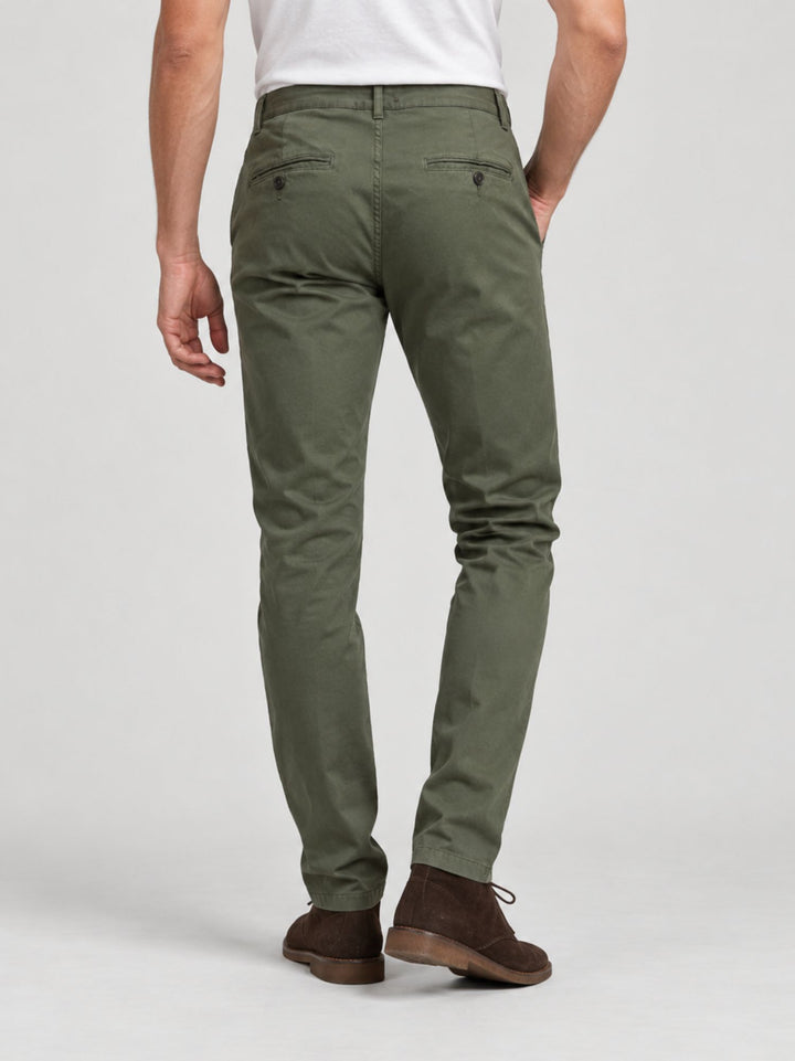 Pantalone chino in cotone salvia con dettagli a contrasto 7657TO E265 ANDREA MORANDO 