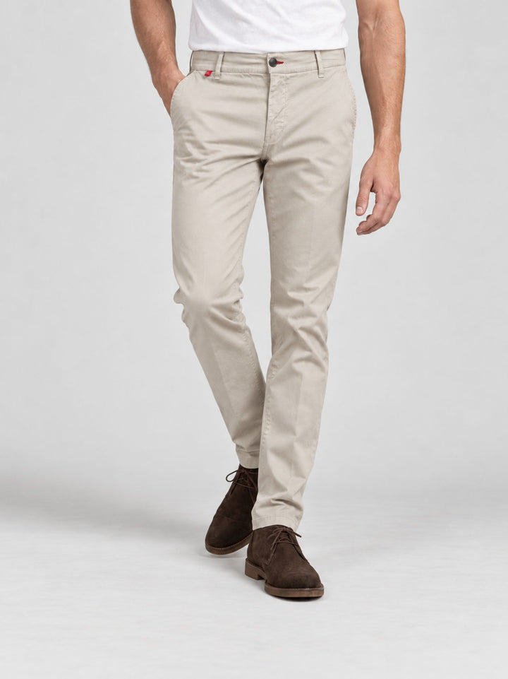 Pantalone chino in cotone beige con dettagli a contrasto 7657TO W869 ANDREA MORANDO 