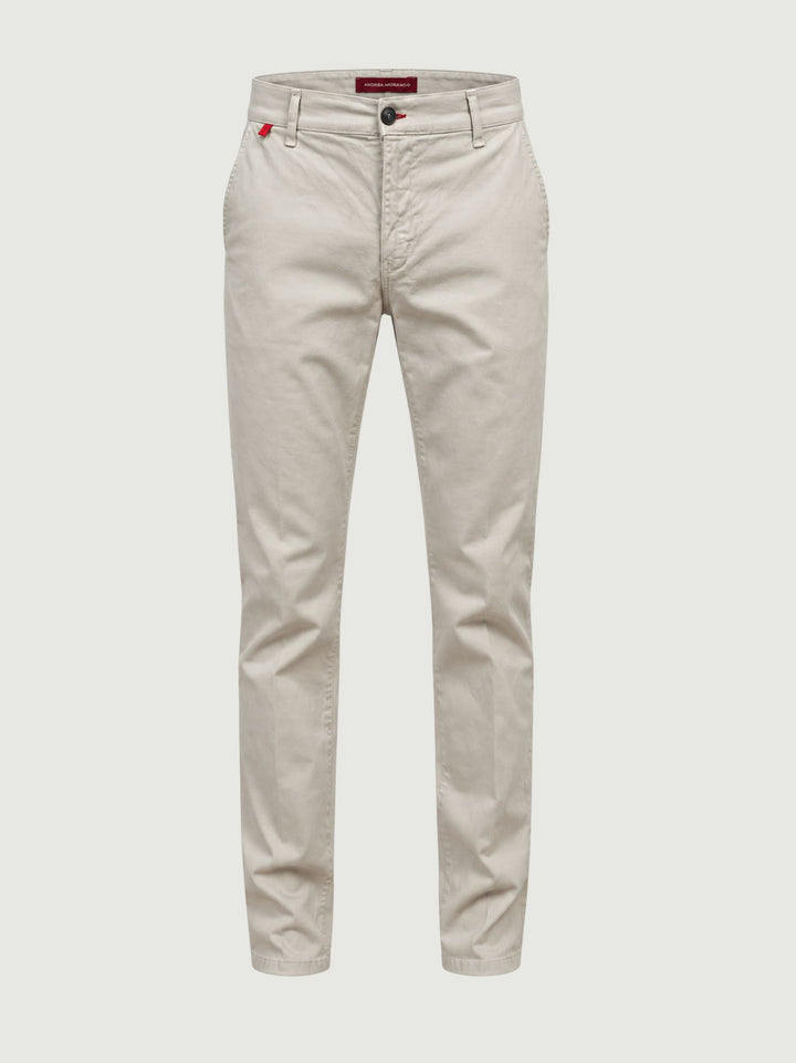 Pantalone chino in cotone beige con dettagli a contrasto 7657TO W869 ANDREA MORANDO 