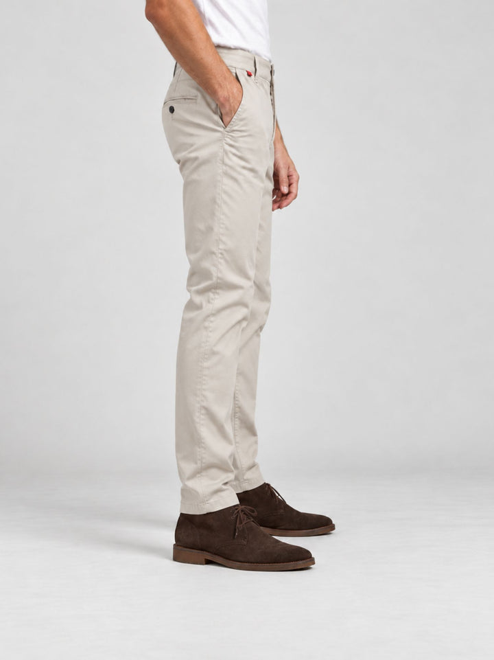 Pantalone chino in cotone beige con dettagli a contrasto 7657TO W869 ANDREA MORANDO 