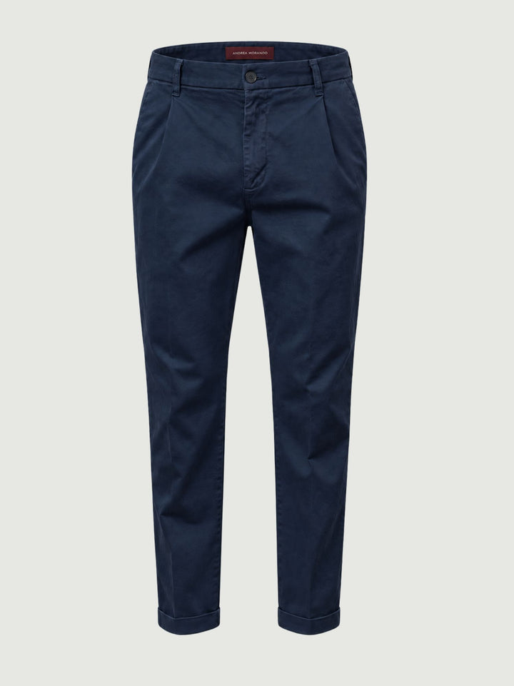 Pantalone chino con pinces navy 7676TO 111 ANDREA MORANDO 