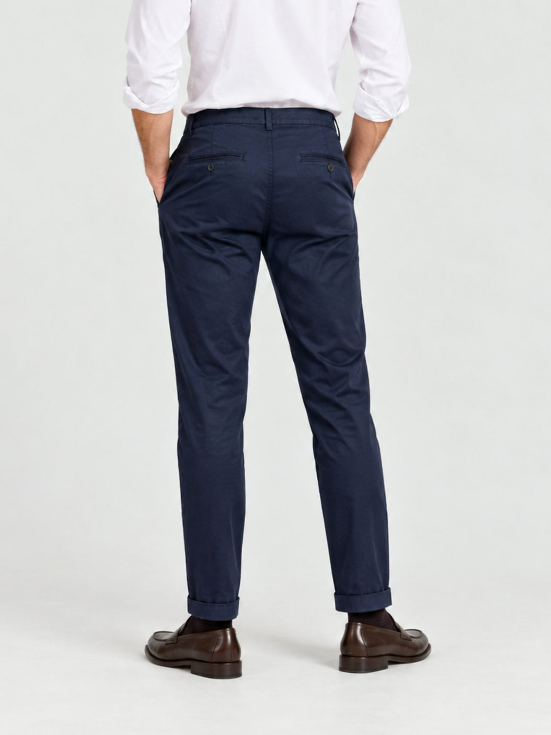 Pantalone chino con pinces navy 7676TO 111 ANDREA MORANDO 