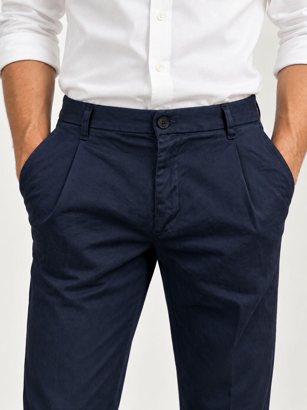 Pantalone chino con pinces navy 7676TO 111 ANDREA MORANDO 