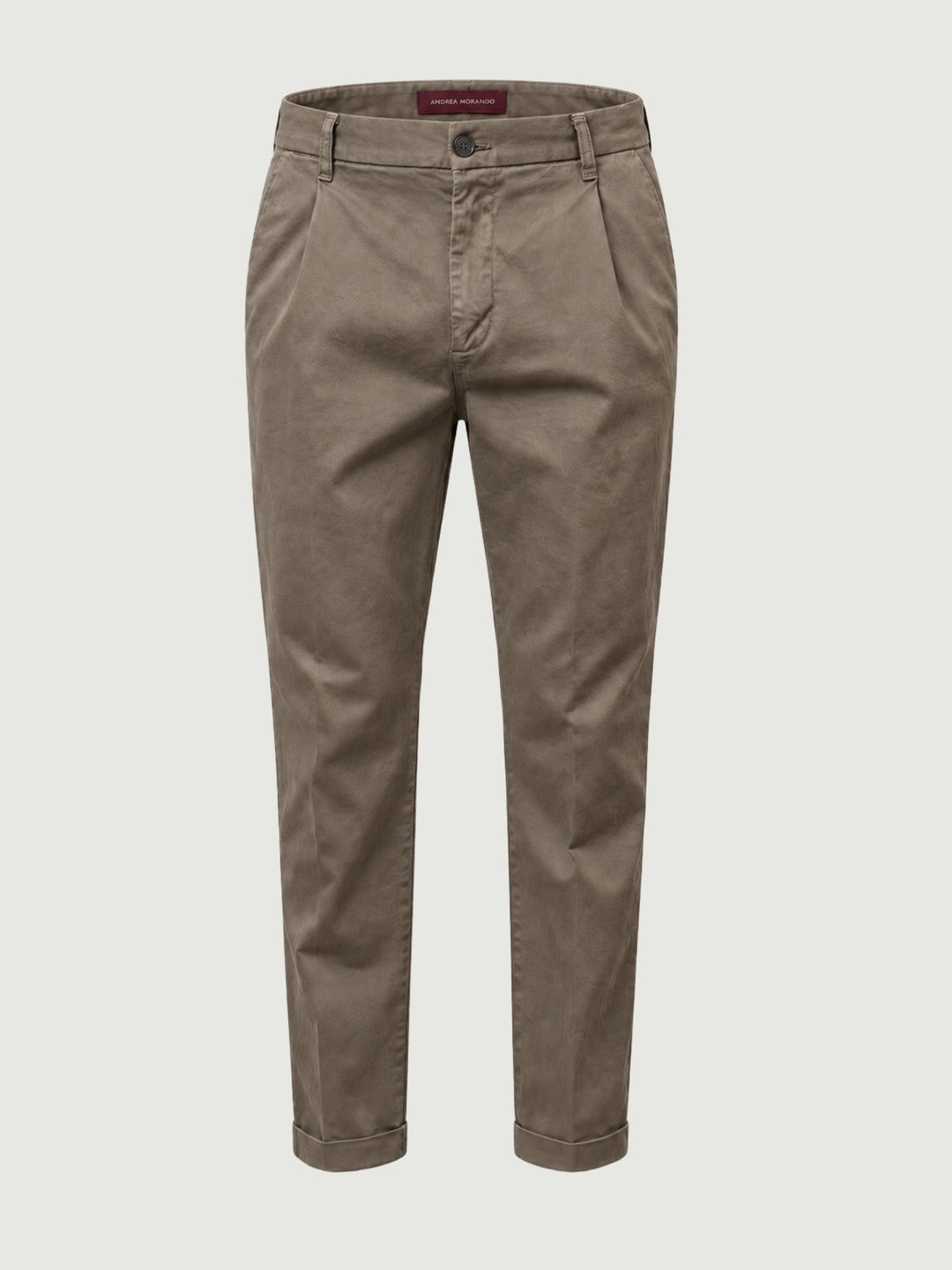 Pantalone chino con pinces tortora 7676TO A401 ANDREA MORANDO 