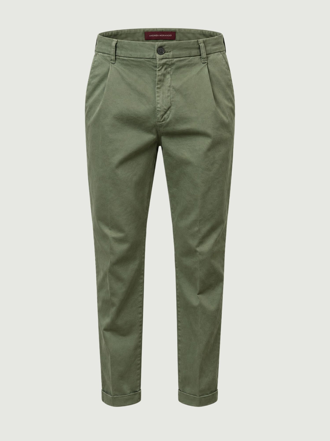 Pantalone chino con pinces verde militare 7676TO E265 ANDREA MORANDO 