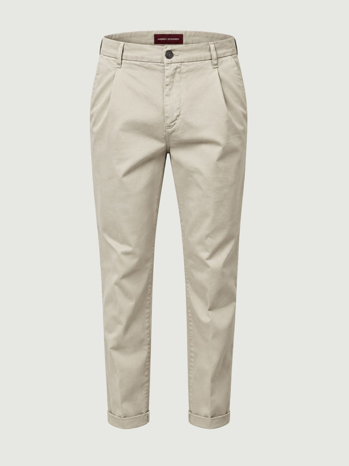 Pantalone chino con pinces panna 7676TO W869 ANDREA MORANDO 